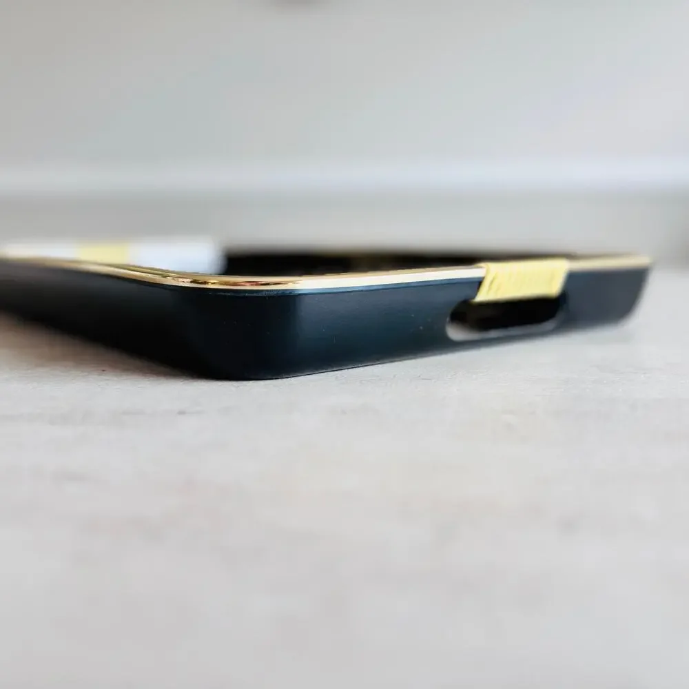 Otagiri Golden Mist Lacquer Service Tray Japan Black Gold Iris 18